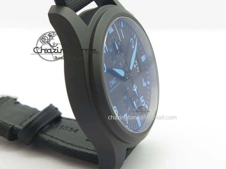 MIROTIME 0521 Pilot Chrono IW388003 Real Ceramic V6F 1:1 Best Edition On Black Nylon Strap A StreetReady 7284